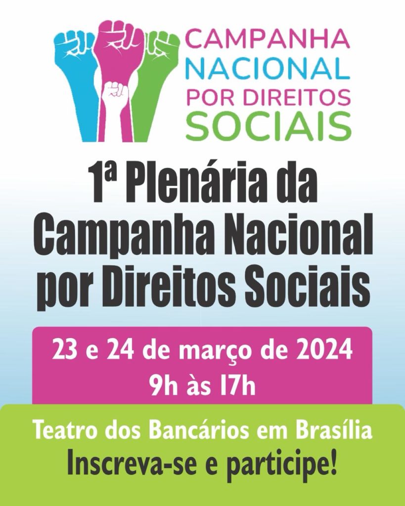 Direitos Sociais: Fenajufe participará da 1ª Plenária no final de semana (23 e 24)