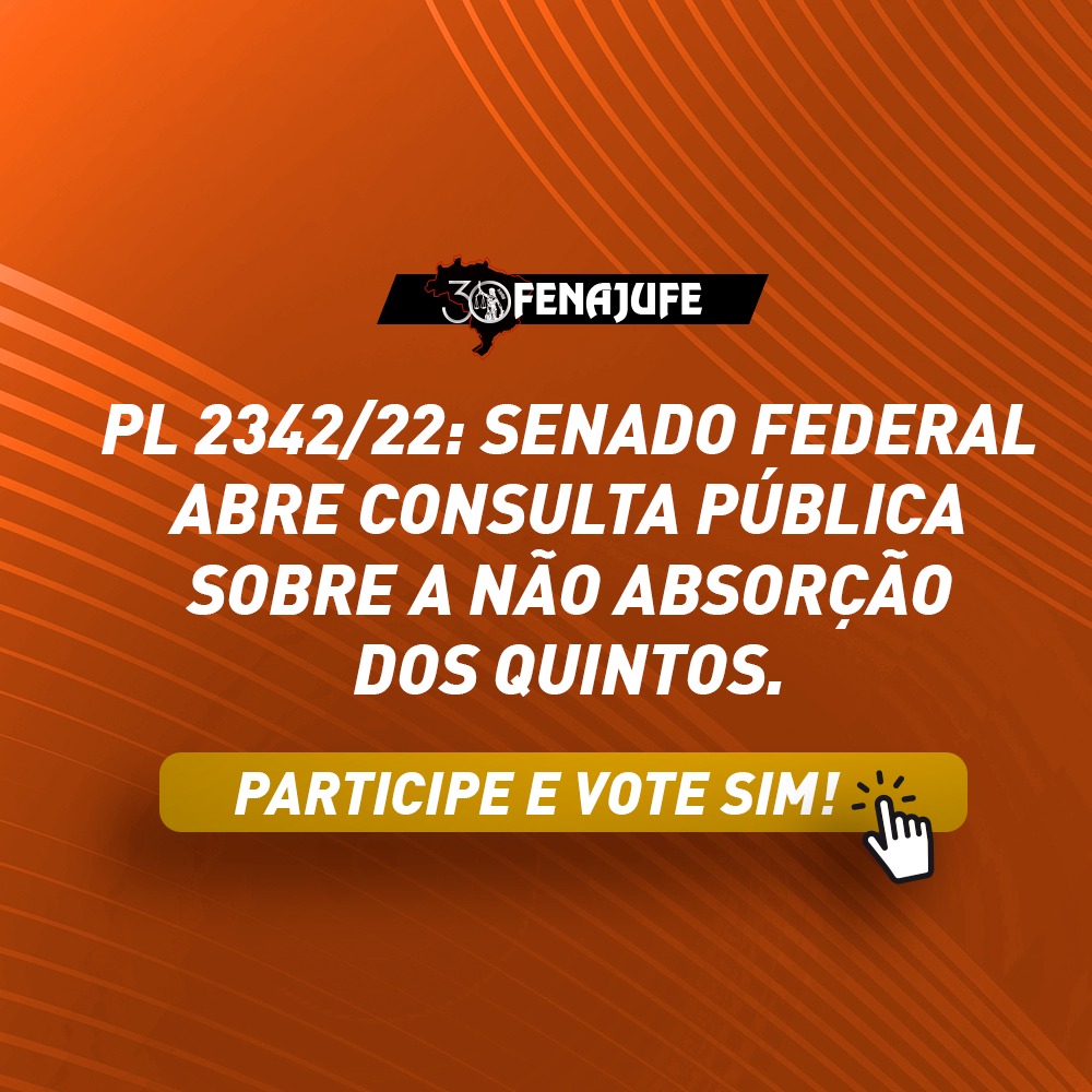 PL 2342/22: Participe da consulta pública do Senado Federal e vote sim pela não absorção