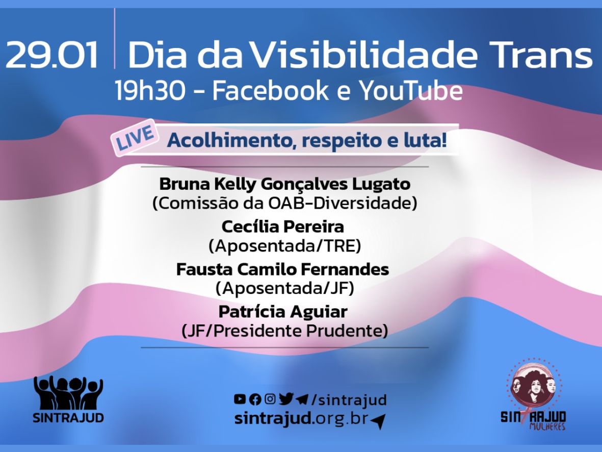 Dia da visibilidade Trans: live aborda acolhimento, respeito e luta nesta segunda, 29