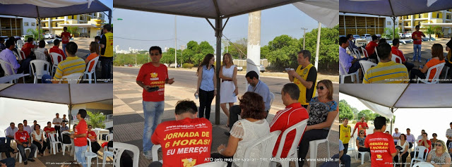 Categoria de Mato Grosso realiza ato em defesa do reajuste salarial e em apoio aos servidores de São Paulo