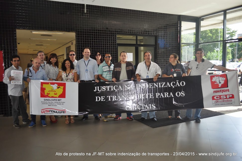 Oficiais de justiça fazem manifestações em MT por reajuste da indenização de transporte