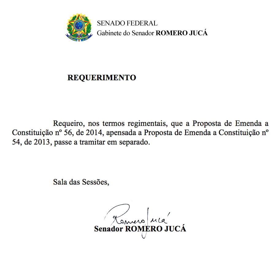 Romero Jucá atende pedido da Fenajufe e PEC 54 terá tramitação separada