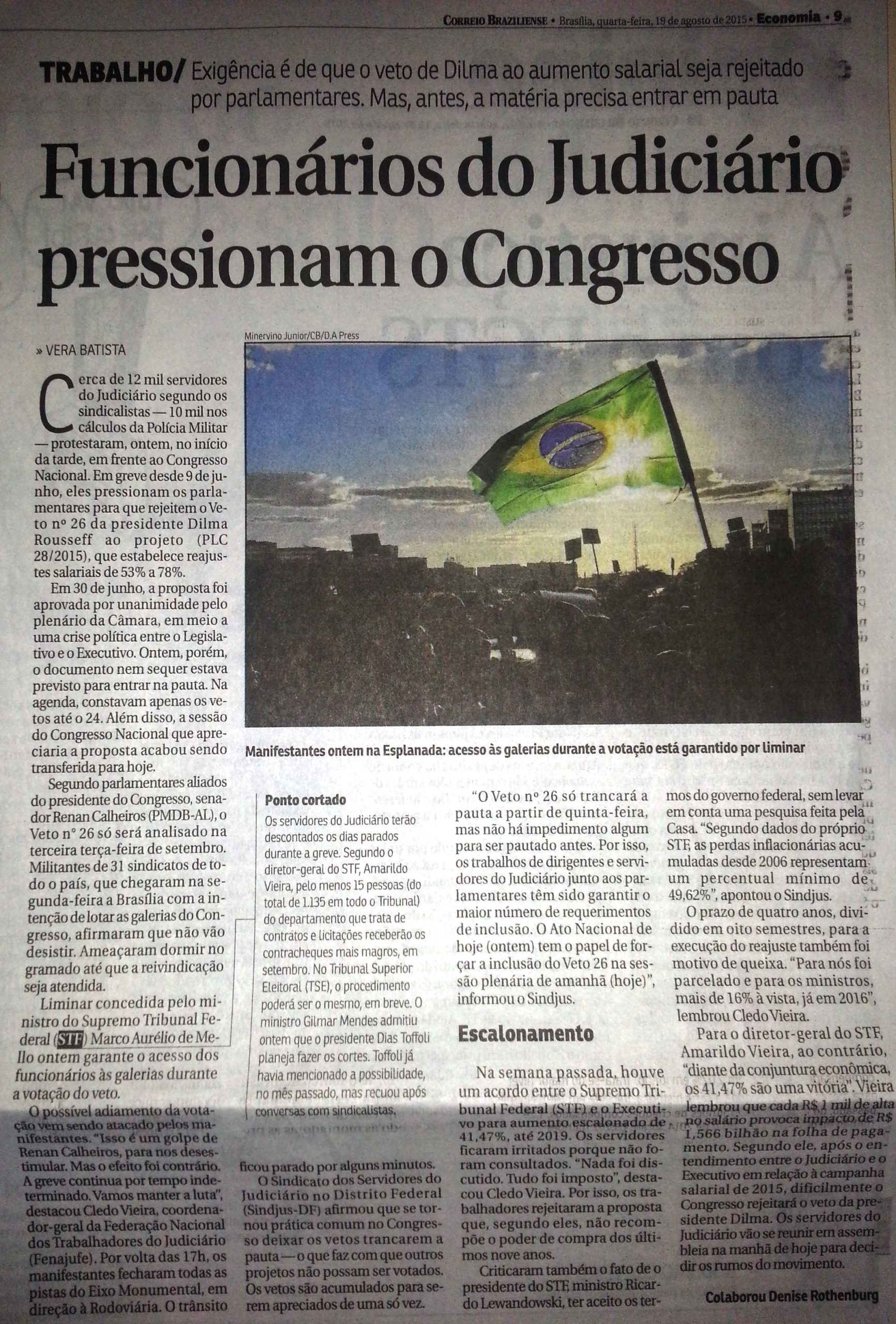 Ato histórico de servidores do Judiciário repercute na mídia nacional
