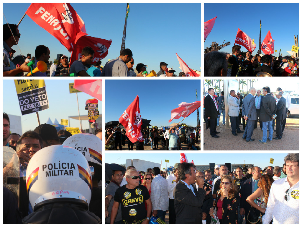 Em ato no STF, servidores cobram de Lewandowski defesa do PLC 28