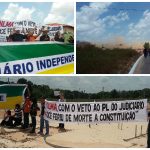 Servidores do Judiciário protestam contra veto ao PLC 28 durante visita de Dilma ao Maranhão