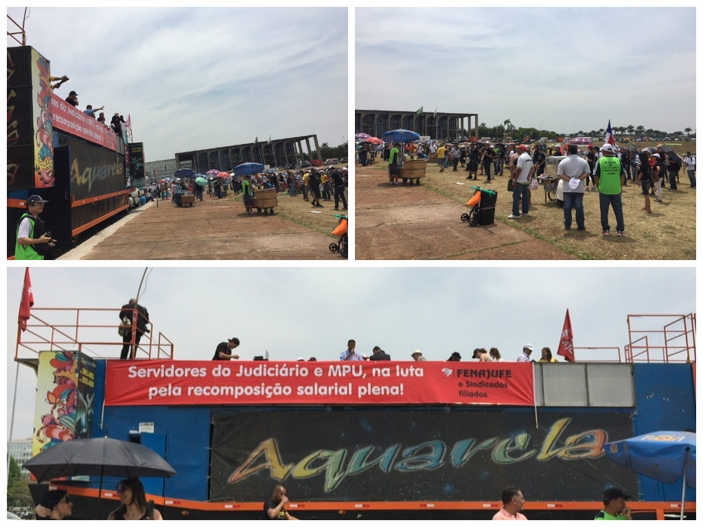 Protesto no Congresso Nacional pressiona pela derrubada do veto ao PLC 28