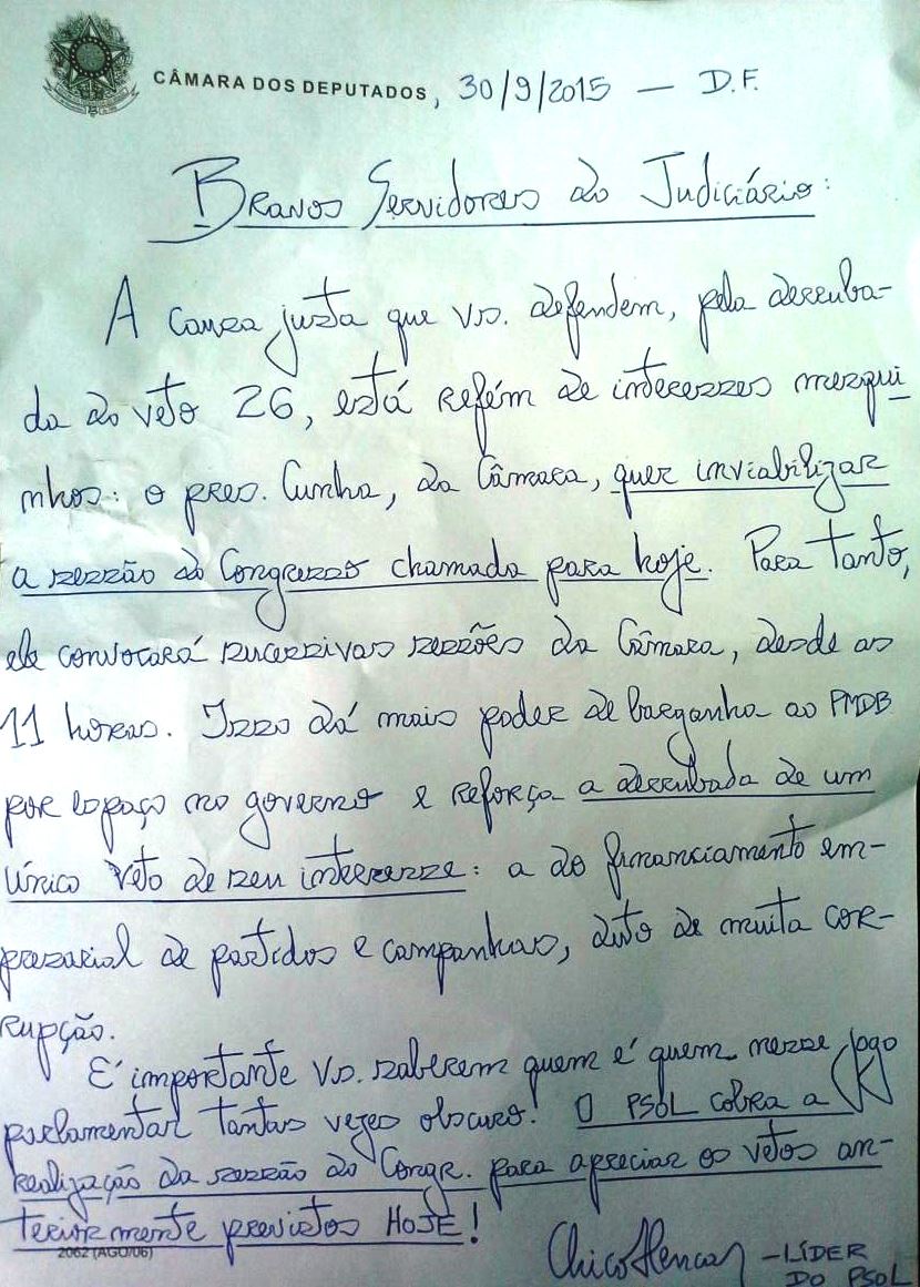 Cunha manobra e obstrui sessão do Congresso nacional. Líderes buscam saída ao imbróglio