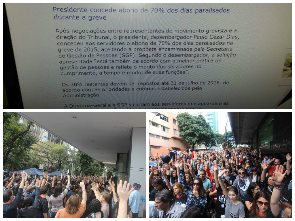 Greve de 2015: presidente do TRE/MG   concede aos servidores abono de 70 % dos dias paralisados