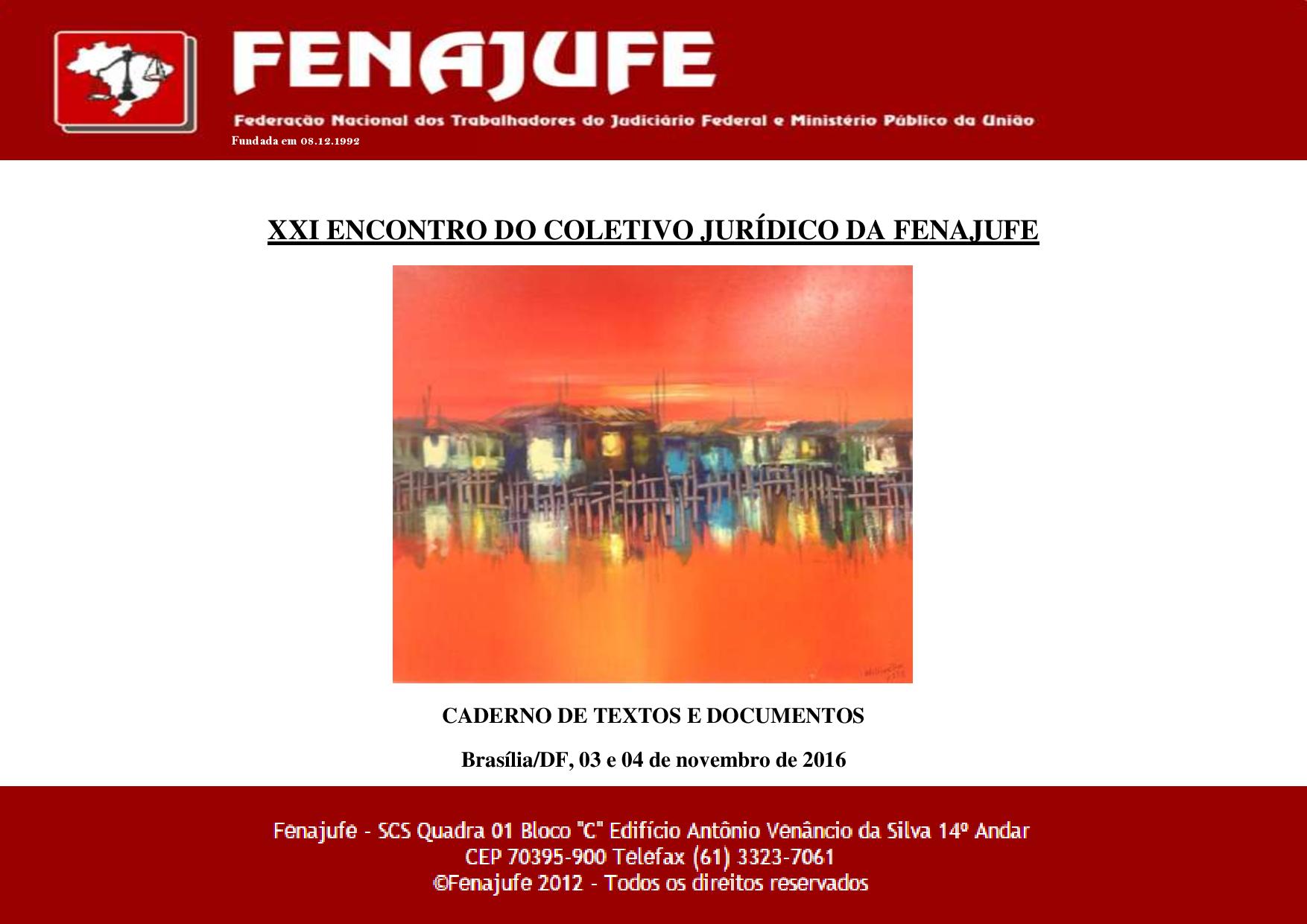 Coletivo Jurídico da Fenajufe realiza encontro nacional no Carlton Hotel em Brasília