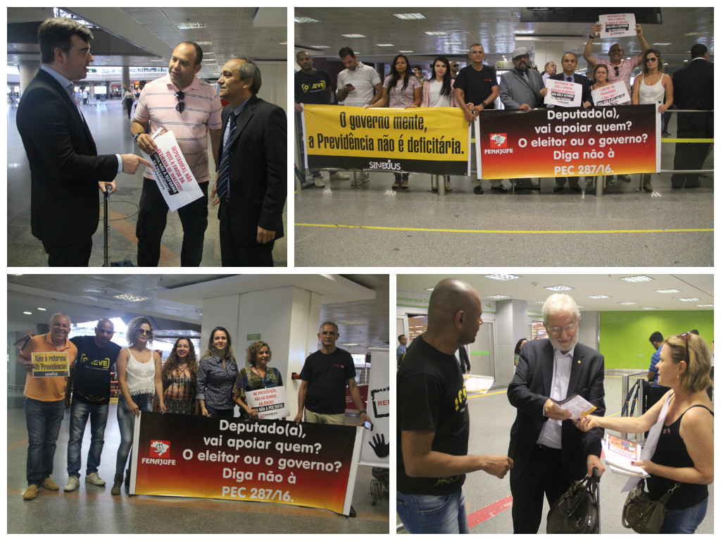 Contra a reforma da Previdência, servidores pressionam deputados no retorno a Brasília
