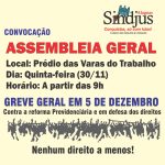 Sindjus-AL realizará assembleia geral para tratar da greve nesta quinta