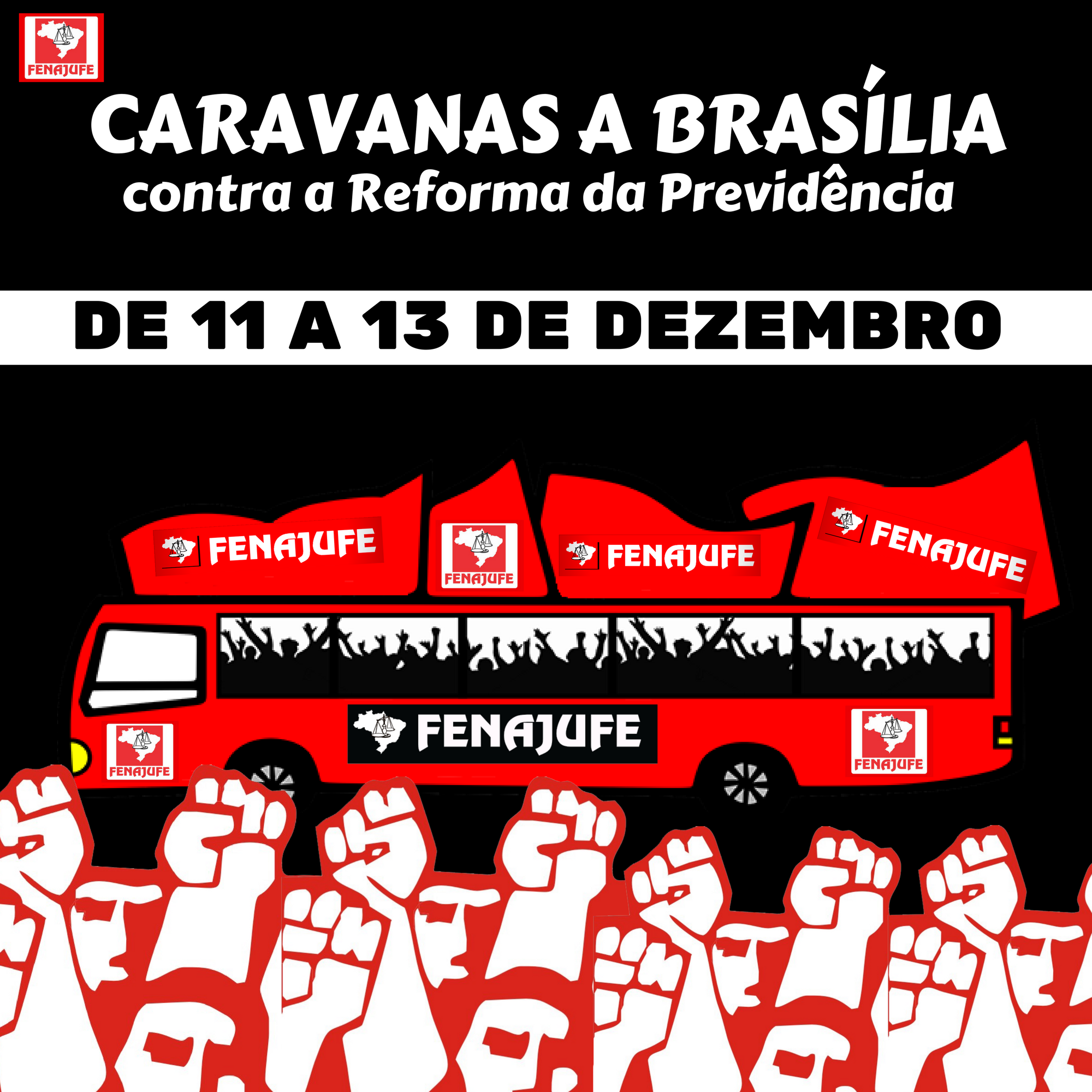 Fenajufe orienta Caravanas a Brasília de 11 a 14 de dezembro