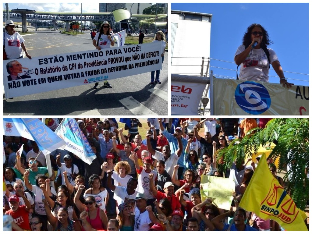 Sindjufe-BA e categoria participam dos atos unificados contra o Fim da Previdência