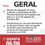 Sindjus-AL realizará assembleia geral para eleição de delegados à Plenária da Fenajufe nesta quarta