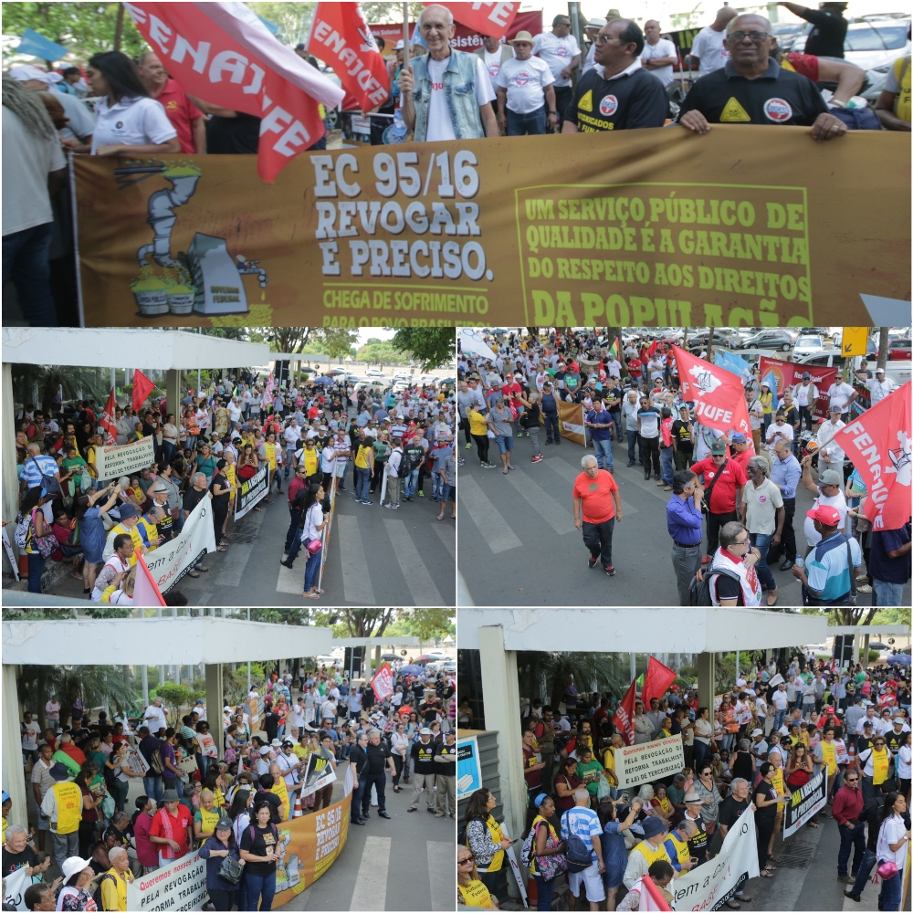Dia Nacional de Luta leva à Esplanada defesa dos serviços públicos e servidores cobram a revogação da EC-95