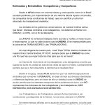 Nota da Associação de Funcionários do Judiciário do Uruguai pela unidade sindical