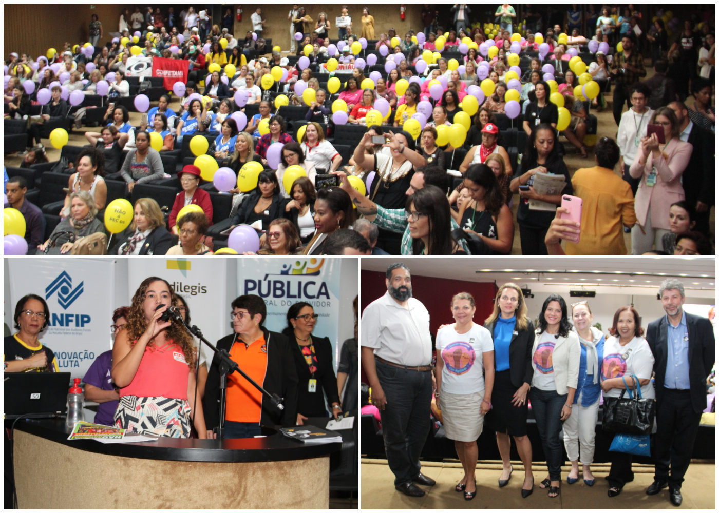 Mulheres se reúnem em ato na Câmara dos Deputados e dizem NÃO à reforma da Previdência