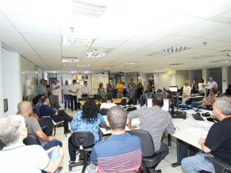 Reunião do Sindicato com oficiais da CEUNI/Capital, em 2019. Crédito: Joca Duarte.