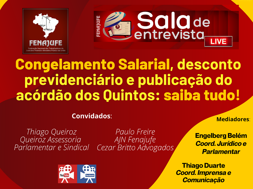 Sala de Entrevista hoje falando sobre congelamento salarial