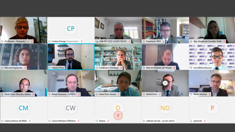 Em reunião com Sintrajufe/RS, presidente do TRF4 manifesta posição por avaliação de retorno ao trabalho presencial apenas com 15 dias de redução constante dos números da pandemia no RS