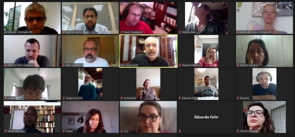 Em reunião com senador Paulo Paim, Sintrajufe/RS manifesta preocupação com reforma administrativa; senador não descarta votação ainda em 2020