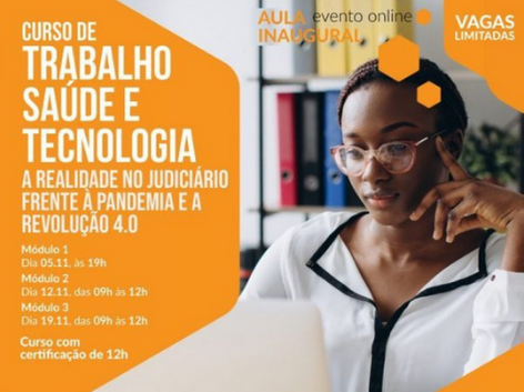 Sintrajusc anuncia, a partir do dia 5, curso sobre a realidade no Judiciário frente à pandemia e à Revolução 4.0. Inscreva-se!