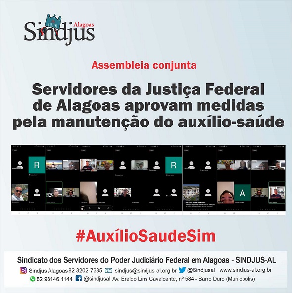 Servidores da Justiça Federal de Alagoas aprovam medidas pela manutenção do auxílio-saúde