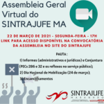 URGENTE! Sintrajufe convoca Assembleia Geral Virtual – confira pauta e veja como participar