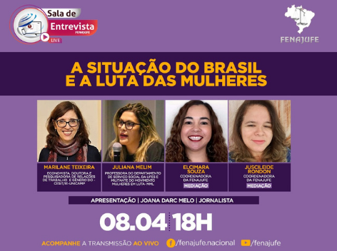 Live desta quinta-feira (08) encerra o ciclo de debates com a temática de gênero iniciado no mês de março