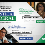Sisejufe promove Encontro Estadual dos Servidores e Servidoras da Justiça Federal. Evento acontecerá de forma virtual nos dias 15 e 16 de setembro, às 19h