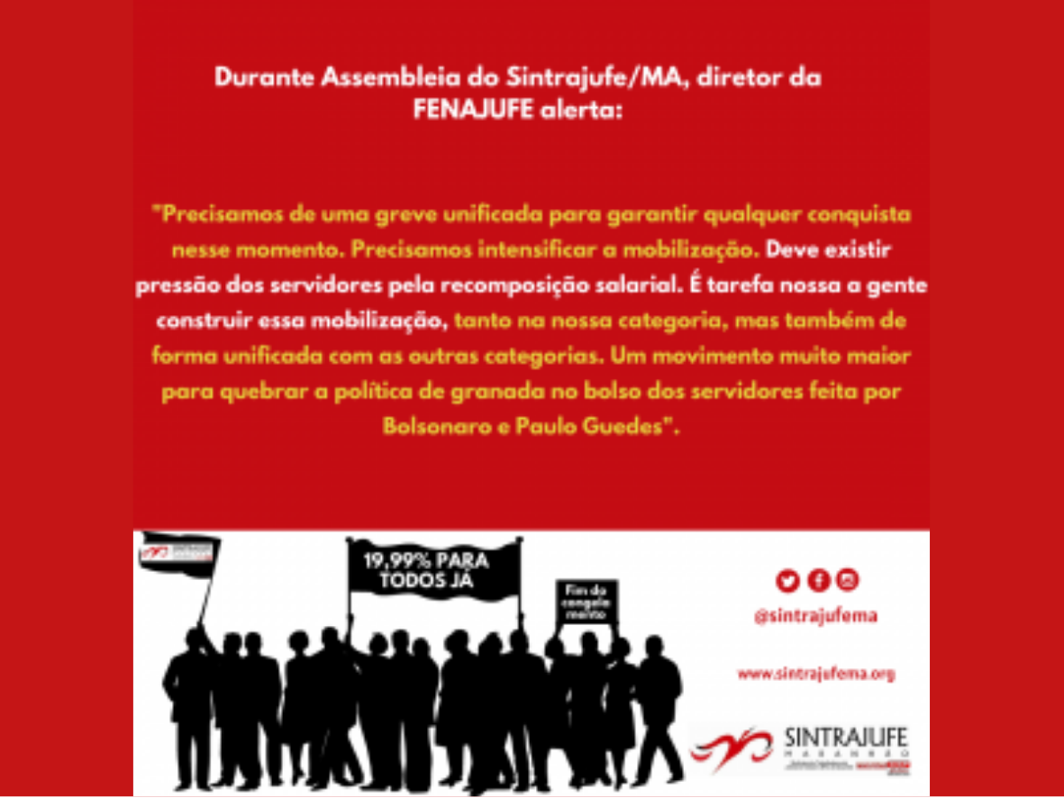 Em Assembleia, servidores debatem índice de reajuste de 19,99%