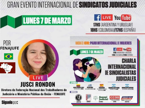 8M: Fenajufe participa de encontro de trabalhadoras do Judiciário da América Latina