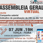 Nesta terça (07), Sindjus-AL realiza assembleia geral virtual com indicativo de paralisação pela recomposição salarial. Participe!