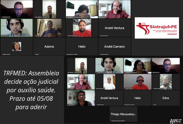 TRFMED: Assembleia decide ação judicial por auxílio saúde. Prazo até 05/08 para aderir