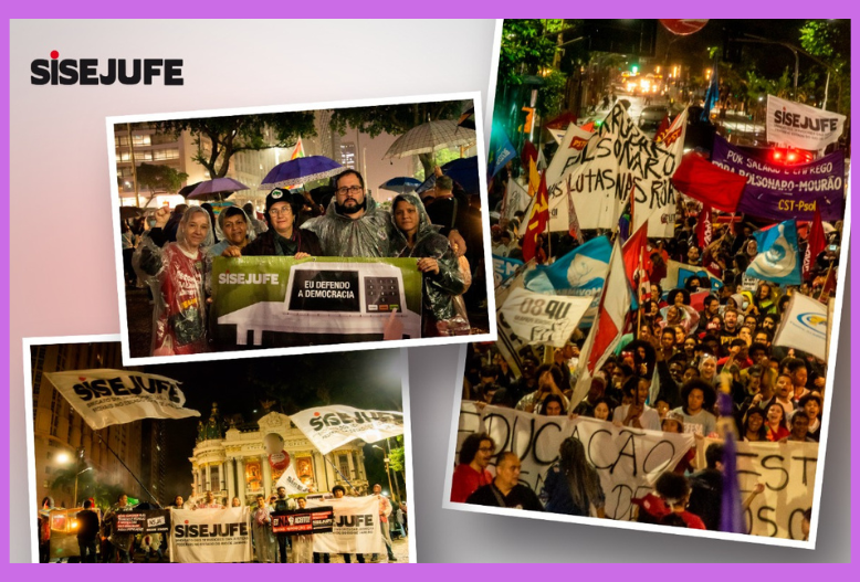 Sisejufe se une a movimentos sociais e estudantes em ato pela Democracia, no Centro do Rio
