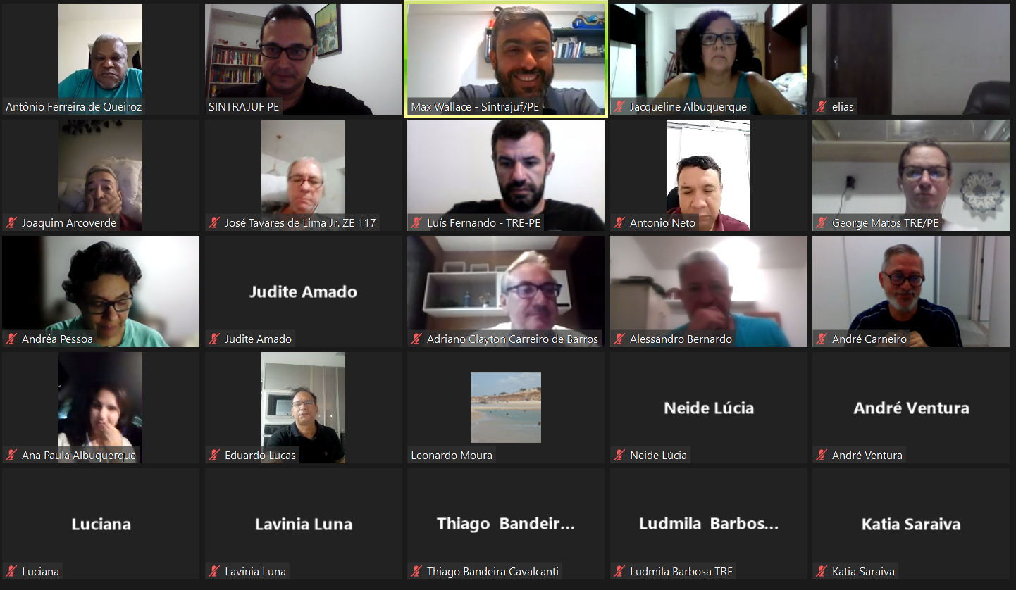 Sintrajuf-PE realiza assembleia geral, elege representantes, delibera sobre teletrabalho e aprova ação judicial