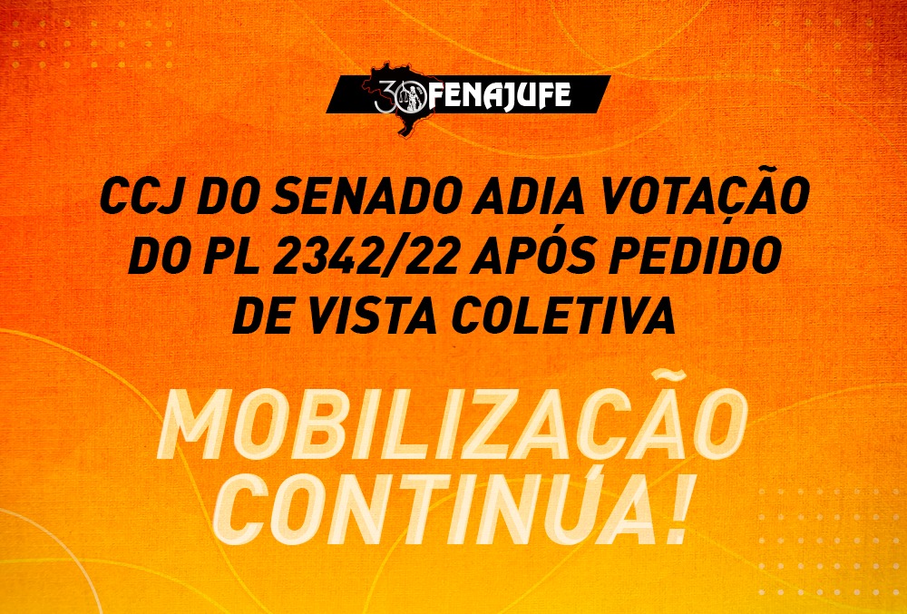 CCJ do Senado adia votação do PL 2342/22 após pedido de vista coletiva