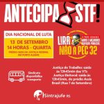 Dia 13/9: Sintrajufe/RS convoca para ato público pela antecipação da parcela de 2025 da reposição salarial e contra a PEC 32, da reforma administrativa