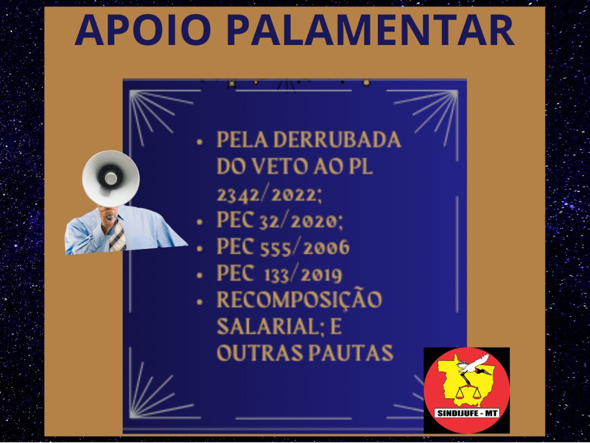 Em busca de apoio para derrubar o veto ao PL 2342/2022 e outras lutas, Sindijufe agenda reunião com a bancada de Mato Grosso