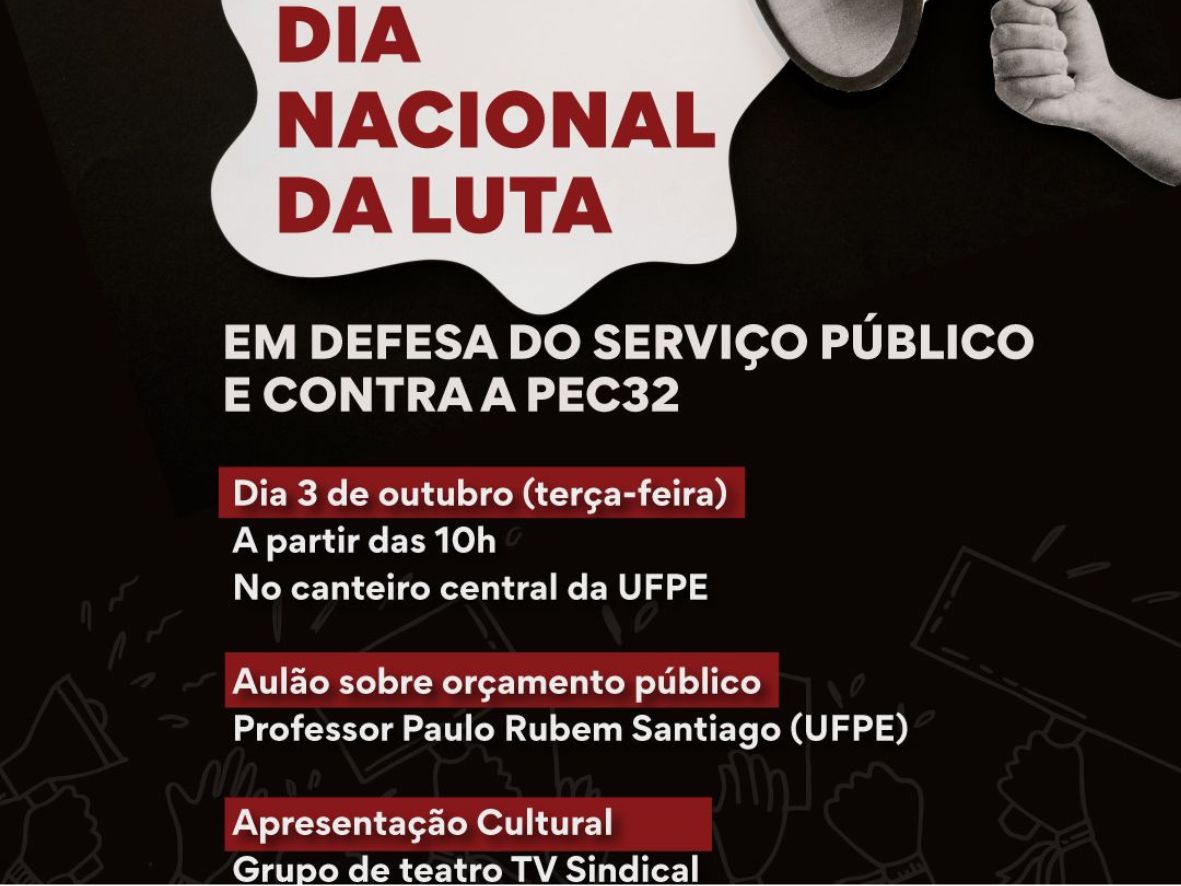 Sintrajuf-PE convida categoria a participar de ato nacional em defesa dos serviços públicos