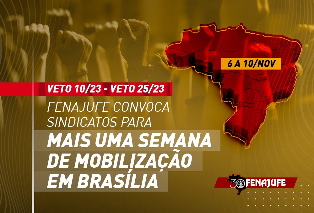 Fenajufe convoca sindicatos de base para nova semana de mobilização em Brasília