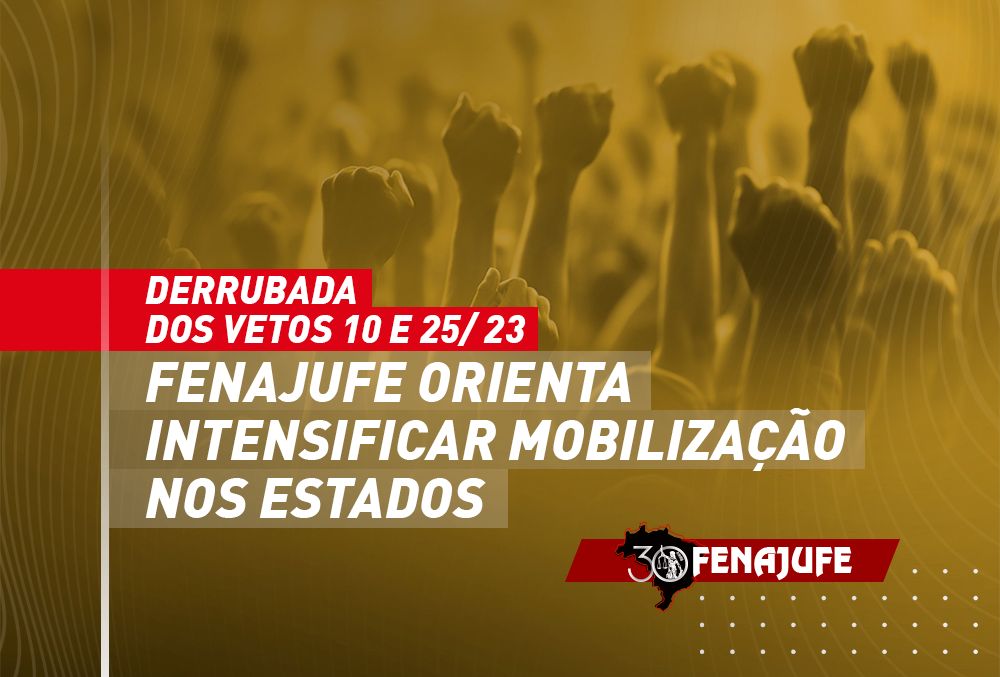 Vetos 10 e 25/2023: Fenajufe orienta massificar pressão pela derrubada antes do recesso legislativo