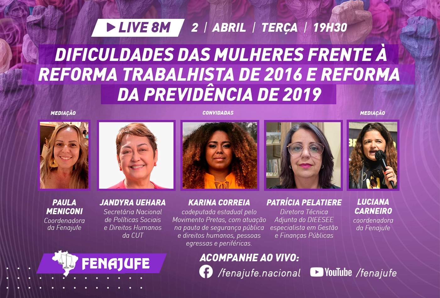Fenajufe encerra circuito de lives de temática feminina nesta terça-feira (02)