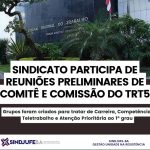 Sindicato participa das reuniões iniciais do Comitê de Carreira, Competência e Teletrabalho e da Comissão de Atenção Prioritária ao Primeiro Grau do TRT5