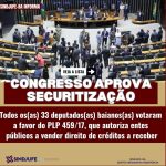 Vergonha! Bahia vota a favor da securitização