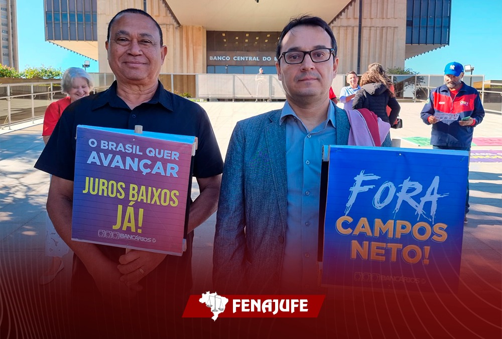 Fenajufe participa de ato contra a PEC 65/2023 e as altas taxas de juros do País