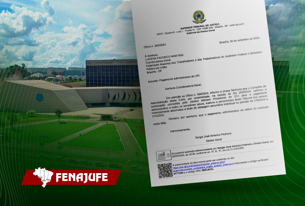 STJ realiza pagamento da VPI a servidores e servidoras do tribunal