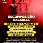 Recomposição salarial: índice de 26% parcelado em 2026, 2027 e 2028 cobre parte das perdas acumuladas nos últimos anos