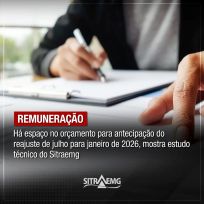 Há espaço no orçamento para antecipação do reajuste de julho para janeiro de 2026, mostra estudo técnico do Sitraemg