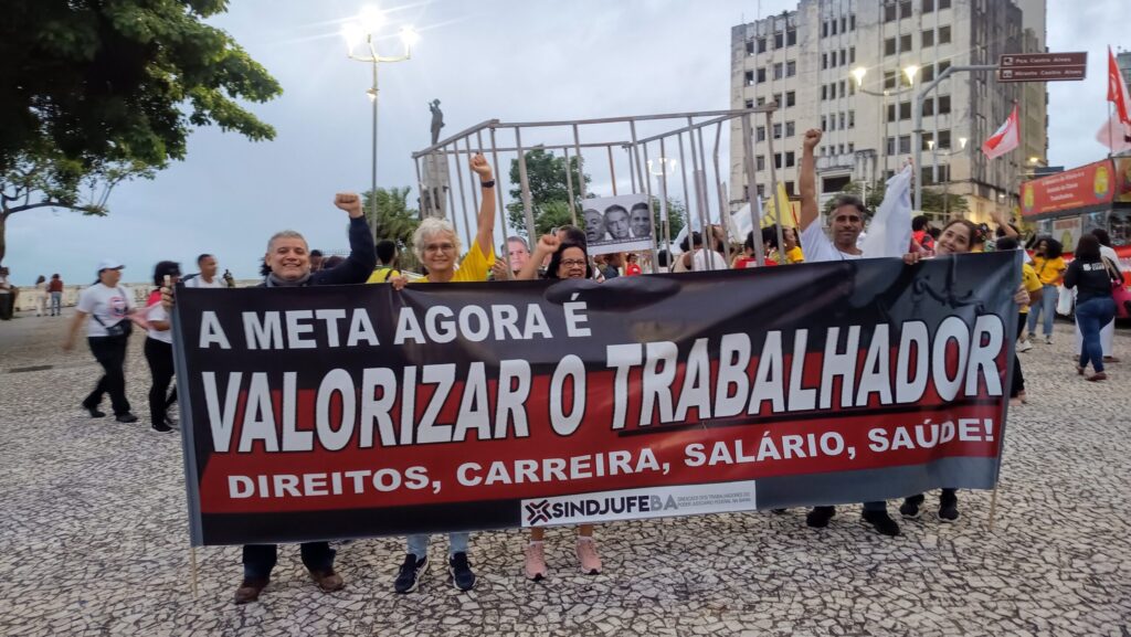 Sindjufe-BA leva às ruas a luta em defesa do servidor público, contra a Reforma Administrativa e por outras pautas de interesse do povo brasileiro
